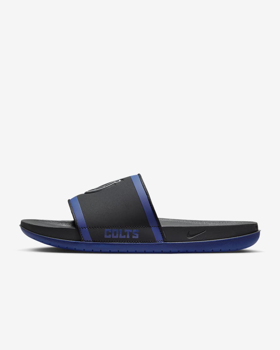 Nike slippers navy blue online